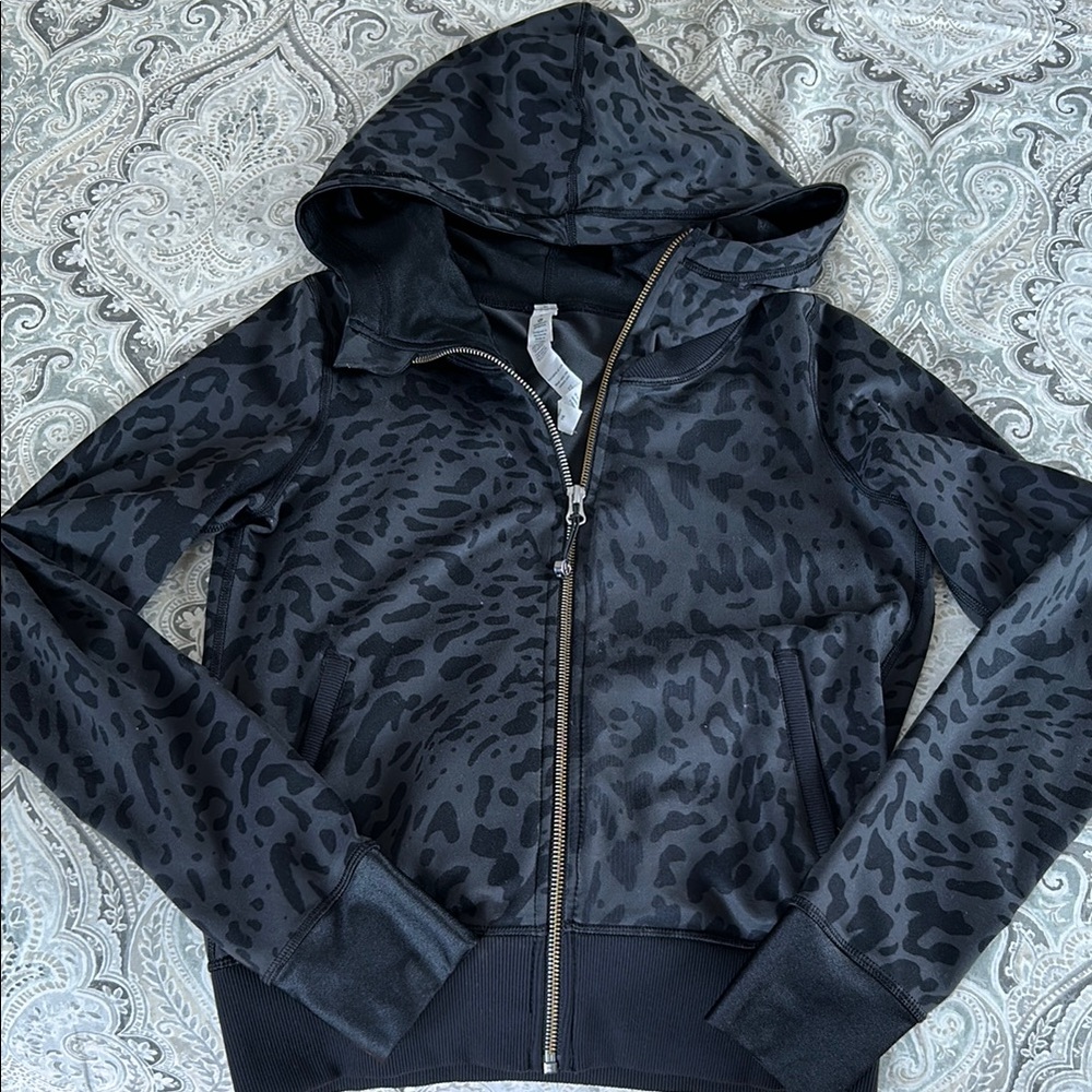 Women's Black Leopard Print Jacket